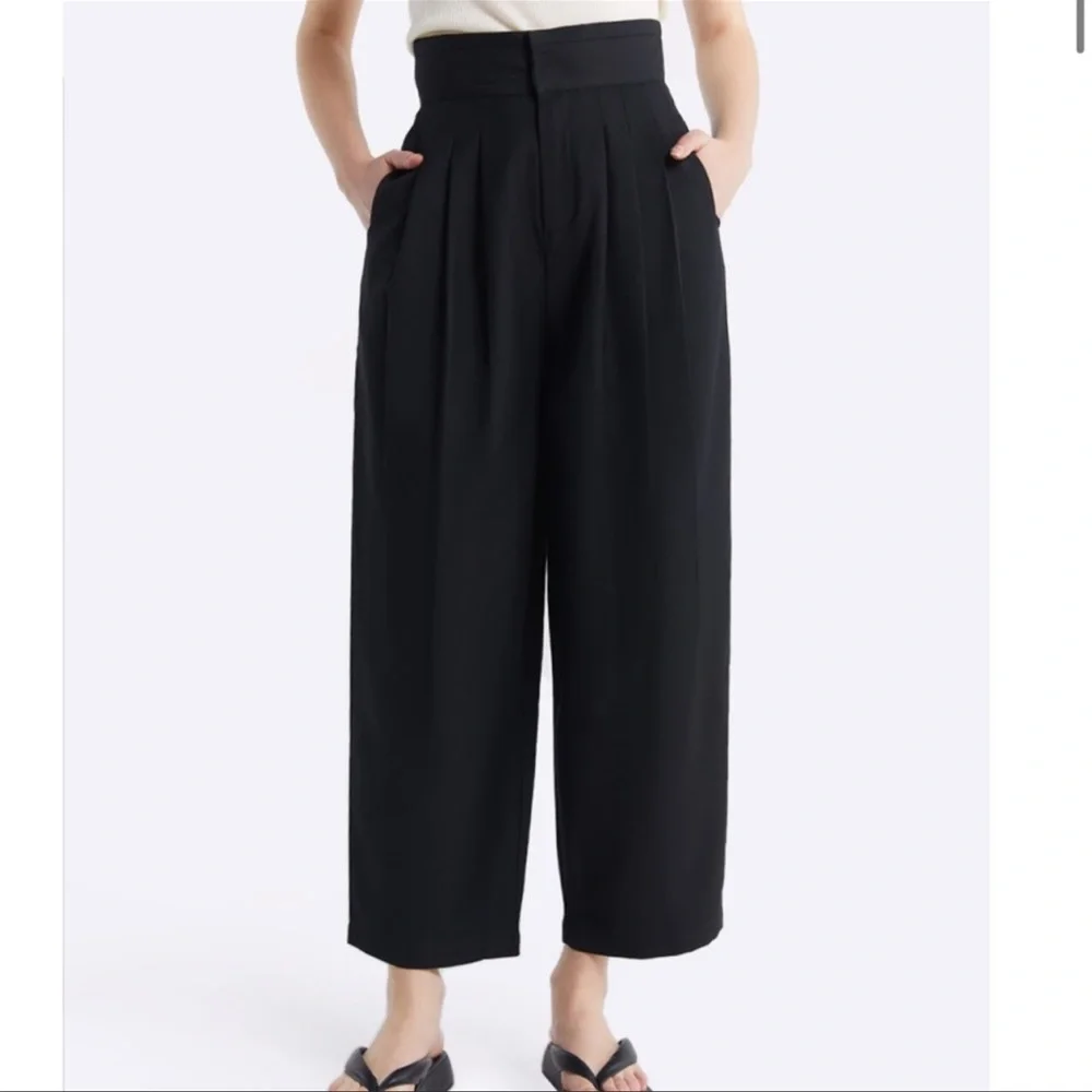 Lattlelier black high waisted pleated pants size xl - Picture 13 of 14